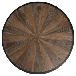 Accent & End Tables-Kirkland's Home Dark Reclaimed Elm Wood Drum Accent Table