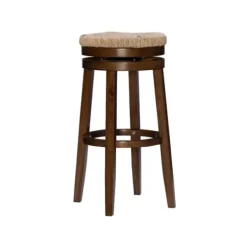 Bar Stools & Counter Height Stools-Kirkland's Home Dark Seagrass Swivel Bar Stool Brown