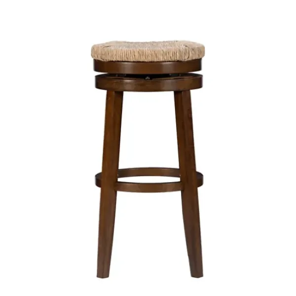 Bar Stools & Counter Height Stools-Kirkland's Home Dark Seagrass Swivel Bar Stool Brown