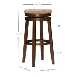 Bar Stools & Counter Height Stools-Kirkland's Home Dark Seagrass Swivel Bar Stool Brown