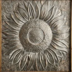 Wall Plaques-Kirkland's Home Dark Silver Metal Sunburst Wood Frame Wall Plaque Gray