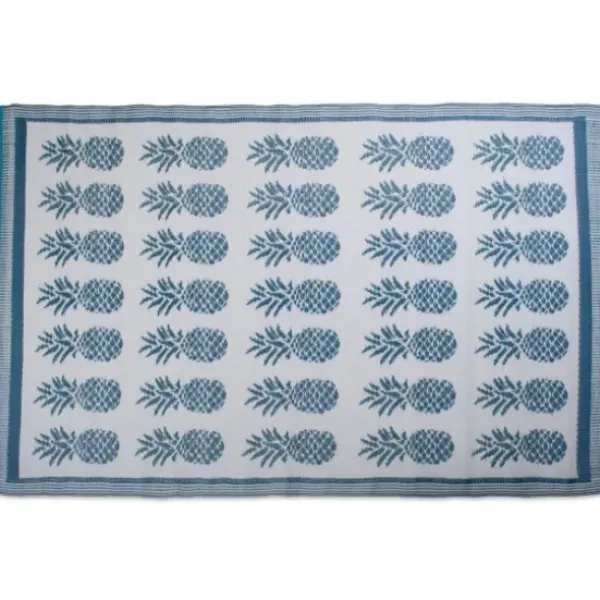 Outdoor Rugs-Kirkland's Home Dark Square Diamond Outdoor Area Rug, 5X7 Gray
