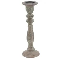 Candle Holders-Kirkland's Home Dark Stained Wood Candle Holders, Set Of 3 Gray