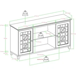 Cabinets & Sideboards-Kirkland's Home Dark Teal Fretwork 2-Door Sideboard Blue