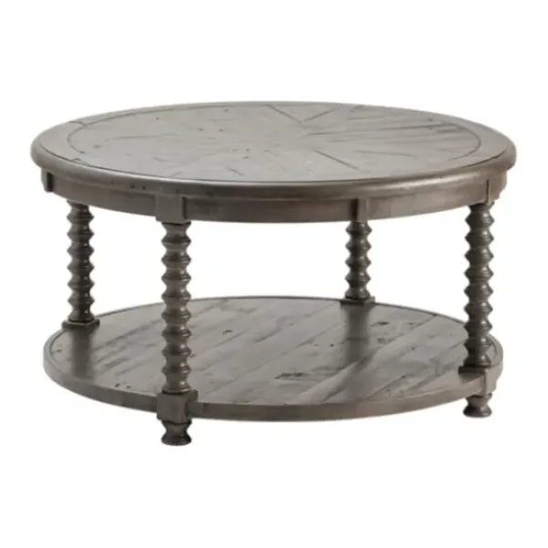 Coffee Tables-Kirkland's Home Dark Turned Legs Cofee Table Gray