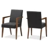 Accent Chairs-Kirkland's Home Dark Upholstered Wooden Accent Chair Gray