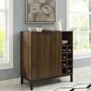 Cabinets & Sideboards-Kirkland's Home Dark Walnut Bar Cabinet With Wine Storage Brown