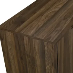 Cabinets & Sideboards-Kirkland's Home Dark Walnut Bar Cabinet With Wine Storage Brown