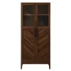 Cabinets & Sideboards-Kirkland's Home Dark Walnut Chevron Wooden Storage Cabinet Brown