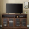 Tv Stands & Media Consoles-Kirkland's Home Dark Walnut Glass Door Classic Tv Stand Brown