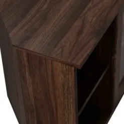 Tv Stands & Media Consoles-Kirkland's Home Dark Walnut Glass Door Corner Tv Stand Brown