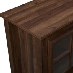 Tv Stands & Media Consoles-Kirkland's Home Dark Walnut Glass Door Tv Stand Brown