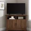 Tv Stands & Media Consoles-Kirkland's Home Dark Walnut Grooved Door Corner Tv Stand Brown
