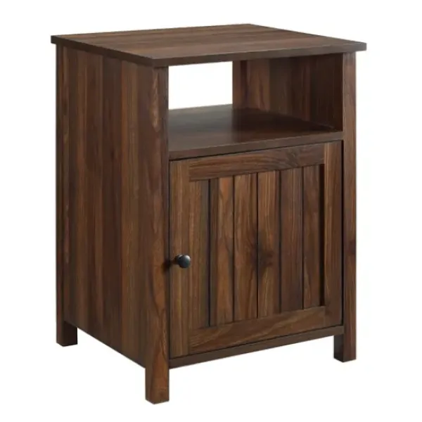 Accent & End Tables-Kirkland's Home Dark Walnut Grooved Door Side Table Brown