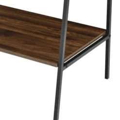 Bookshelves-Kirkland's Home Dark Walnut Industrial Ladder Shelf Brown