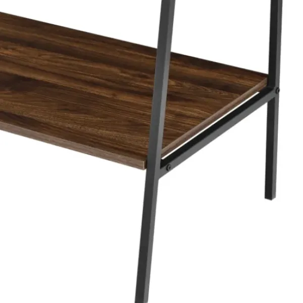 Bookshelves-Kirkland's Home Dark Walnut Industrial Ladder Shelf Brown