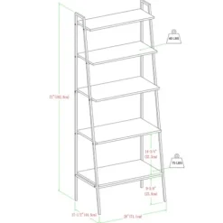 Bookshelves-Kirkland's Home Dark Walnut Industrial Ladder Shelf Brown