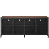 Cabinets & Sideboards-Kirkland's Home Dark Walnut Industrial Sideboard Cabinet Brown