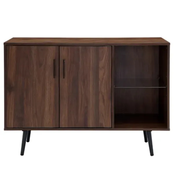 Console Tables-Kirkland's Home Dark Walnut Mid-Century Console Table Brown