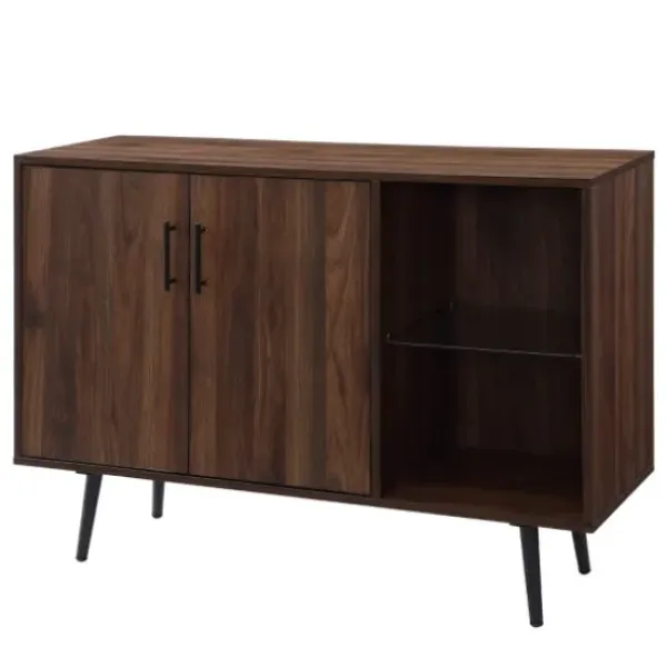 Console Tables-Kirkland's Home Dark Walnut Mid-Century Console Table Brown