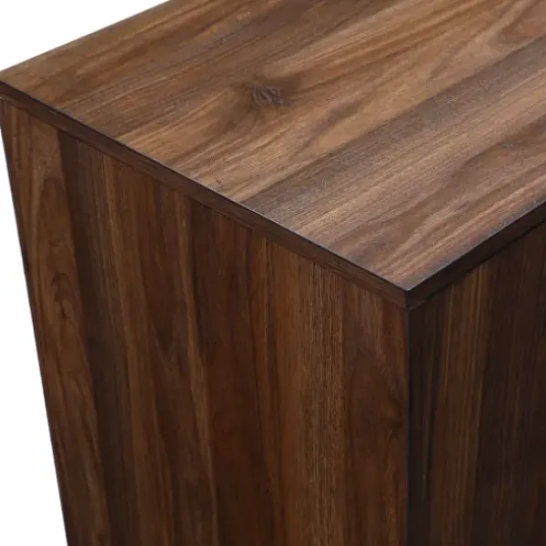 Console Tables-Kirkland's Home Dark Walnut Mid-Century Console Table Brown