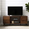 Tv Stands & Media Consoles-Kirkland's Home Dark Walnut Mid-Century 2-Door Media Cabinet Brown