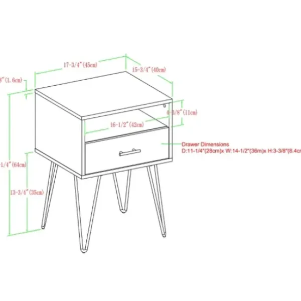 Accent & End Tables-Kirkland's Home Dark Walnut Modern Farmhouse Side Table Brown
