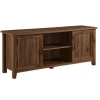Tv Stands & Media Consoles-Kirkland's Home Dark Walnut Modern Farmhouse Tv Stand Brown