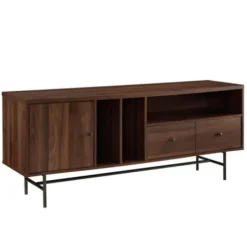Tv Stands & Media Consoles-Kirkland's Home Dark Walnut Modern Record Storage Tv Stand Brown