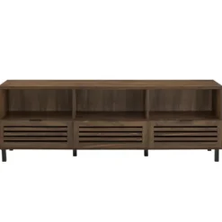 Tv Stands & Media Consoles-Kirkland's Home Dark Walnut Rustic Slat Door Tv Stand, 70 In. Brown