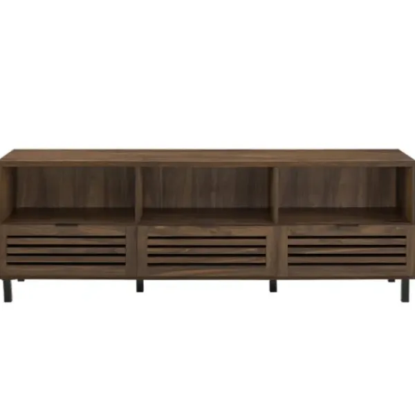 Tv Stands & Media Consoles-Kirkland's Home Dark Walnut Rustic Slat Door Tv Stand, 70 In. Brown