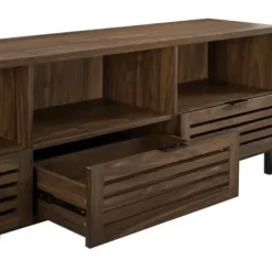 Tv Stands & Media Consoles-Kirkland's Home Dark Walnut Rustic Slat Door Tv Stand, 70 In. Brown