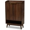 Entryway Furniture-Kirkland's Home Dark Walnut 5-Shelf Wooden Shoe Cabinet Brown