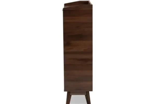Entryway Furniture-Kirkland's Home Dark Walnut 5-Shelf Wooden Shoe Cabinet Brown