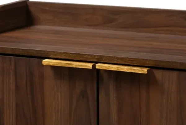 Entryway Furniture-Kirkland's Home Dark Walnut 5-Shelf Wooden Shoe Cabinet Brown