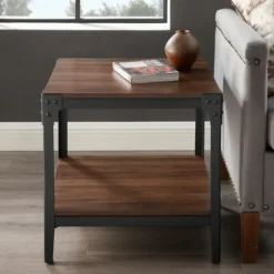 Accent & End Tables-Kirkland's Home Dark Walnut 2-Tier Accent Tables, Set Of 2 Brown