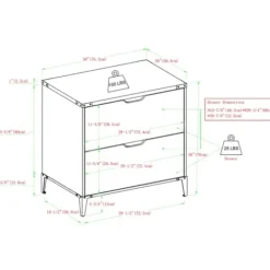 Office Furniture-Kirkland's Home Dark Walnut Wood And Iron Accent Filing Cabinet Brown
