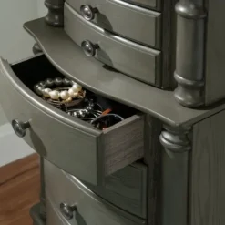 Dressers & Chests-Kirkland's Home Dark Wood Flip Top Armoire Gray