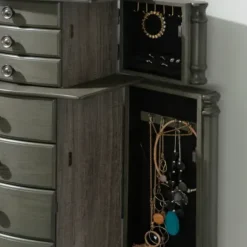 Dressers & Chests-Kirkland's Home Dark Wood Flip Top Armoire Gray