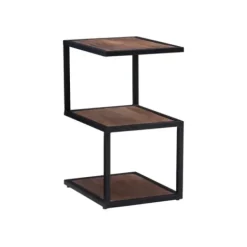 Accent & End Tables-Kirkland's Home Dark Wood Shelves S-Frame Accent Table Brown