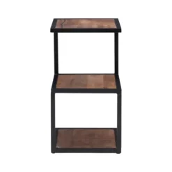 Accent & End Tables-Kirkland's Home Dark Wood Shelves S-Frame Accent Table Brown