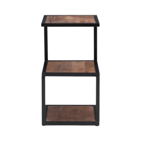 Accent & End Tables-Kirkland's Home Dark Wood Shelves S-Frame Accent Table Brown