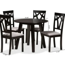 Dining Tables-Kirkland's Home Dark Wooden Splayed Base 5-Pc. Dining Set