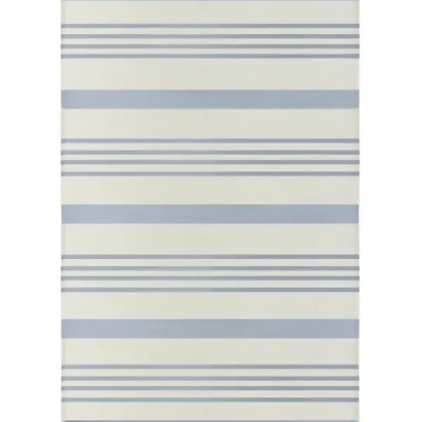 Outdoor Rugs-Kirkland's Home Davon Blue Moroccan Trellis Outdoor Rug, 5X8 Blue/Gray