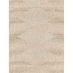 Outdoor Rugs-Kirkland's Home Davon Geometric Striped Outdoor Rug, 5X8 Tan