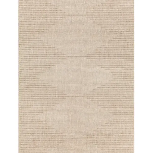 Outdoor Rugs-Kirkland's Home Davon Geometric Striped Outdoor Rug, 5X8 Tan