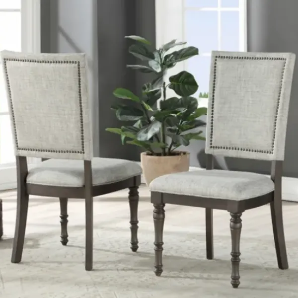 Dining Chairs-Kirkland's Home Dawson Upholstered Dining Chairs, Set Of 2 Gray