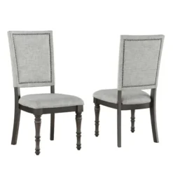 Dining Chairs-Kirkland's Home Dawson Upholstered Dining Chairs, Set Of 2 Gray