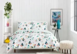 Quilts-Kirkland's Home Daydreaming Floral 2-Pc. King Quilt Set White/Green/Orange