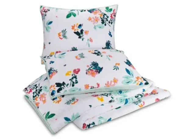 Quilts-Kirkland's Home Daydreaming Floral 2-Pc. Twin Quilt Set White/Green/Orange